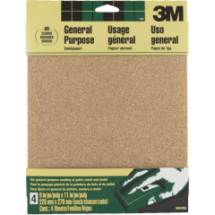 3M Aluminum Oxide Sandpaper Coarse 4-pack 