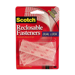 Scotch® Extreme Reclosable Fasteners—Clear—1"x3" 2-pair