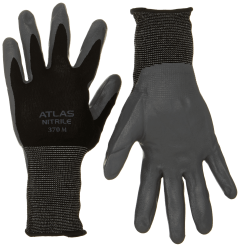 Atlas Nitrile Grip Gloves · Black/Grey · Medium