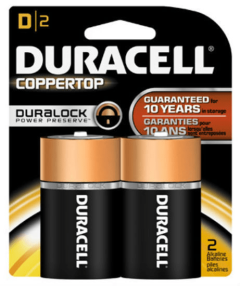 Duracell D Cell Alkaline Batteries (2pk)