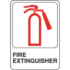 Sign · Fluorescent Plastic · 5"x7" · Fire Extinguisher (Red/White)