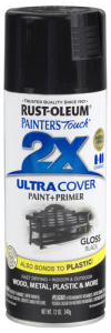 Painter's Touch Ultra Cover 2X 12oz Spray Paint — Gloss Black